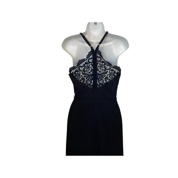NWT Mi Ami Adjustable Straps Navy Crosses in Back w/Sheer Lace Jumpsuit  L - Picture 4 of 8